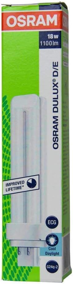 Osram Dulux D/E CFL Lamp, 18W, G24Q-2, Cool Daylight White